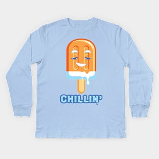 Chillin' ~ Orange Creamsicle Kids Long Sleeve T-Shirt